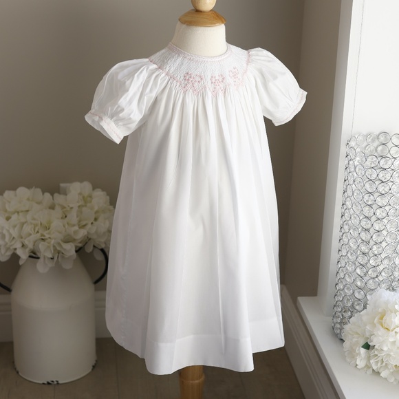Feltman Brothers White Bishop Dress Smocked Embroidery 24 Months/2T RARE NWT - Picture 3 of 6